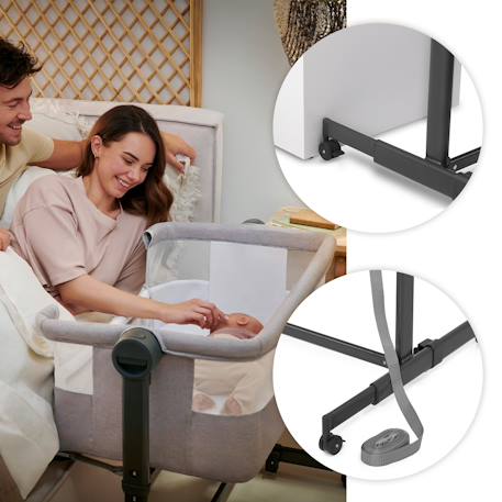 Lit bébé NESTEE UP 2 2 en 1 avec inclinaison du matelas, maille aérée et cadre en acier Beige+Gris 11 - vertbaudet enfant 