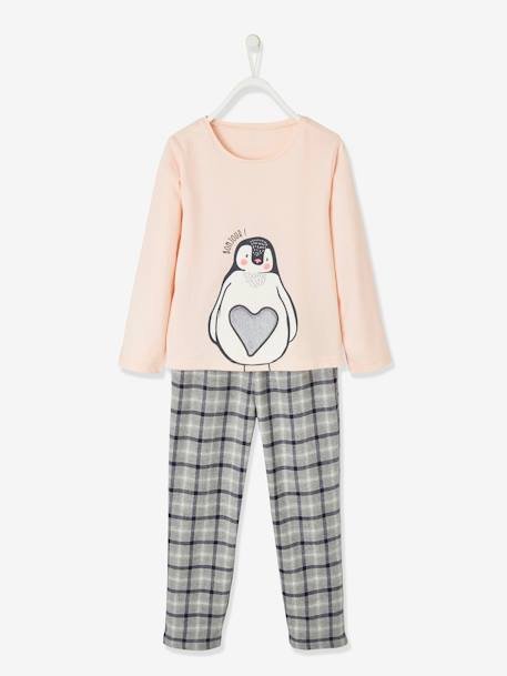 Pyjama pingouin fille en flanelle rose 2 - vertbaudet enfant 