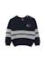 Pull 100% coton bébé garçon Fond indigo raye gris chine 3 - vertbaudet enfant 