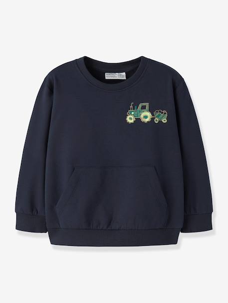 Sweat garçon motifs pelleteuse ou tracteur name it bleu foncé+gris+olive 1 - vertbaudet enfant 