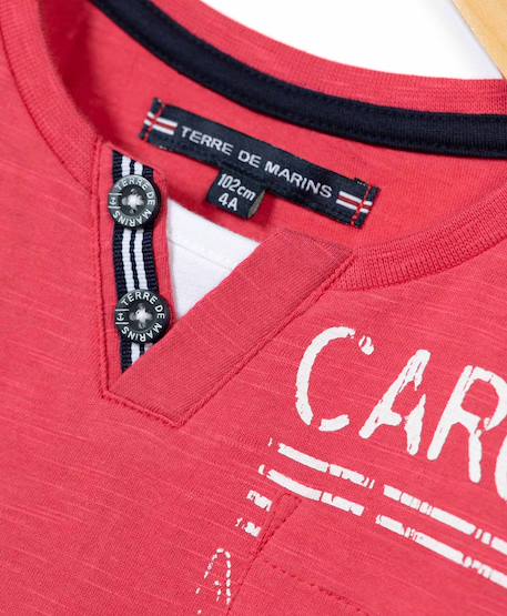 T-shirt manches courtes 100% coton garçon Rouge coquelicot 3 - vertbaudet enfant 