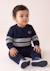 Pull 100% coton bébé garçon Fond indigo raye gris chine 1 - vertbaudet enfant 