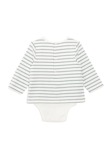 Body manches longues 100% coton bébé garçon Fond naturel raye vert d eau 3 - vertbaudet enfant 