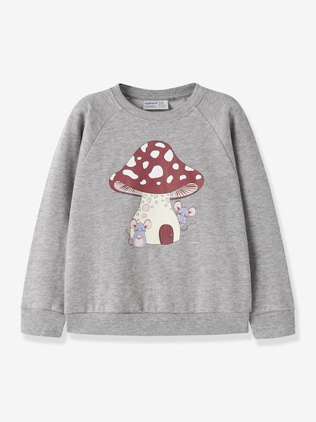 Sweat-shirt fille à motifs animaux name it bordeaux+gris chiné+mauve 4 - vertbaudet enfant 