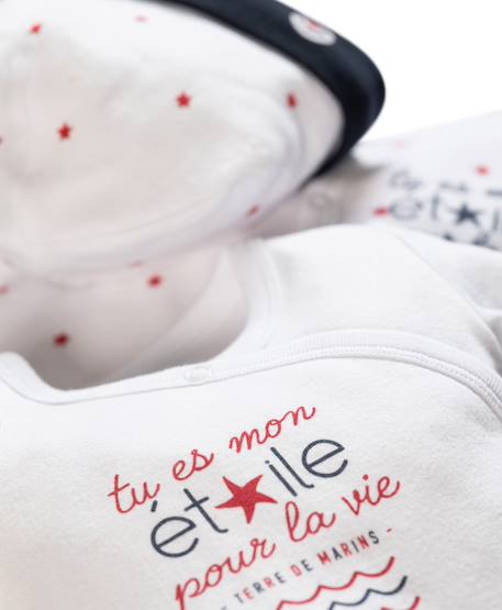Ensemble bébé 3 pièces bébé fille Imprime blanc 3 - vertbaudet enfant 