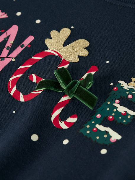Sweat de Noël avec imprimé pailleté fille name it bleu foncé 3 - vertbaudet enfant 