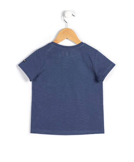 T-shirt manches courtes 100% coton garçon Bleu ardoise 2 - vertbaudet enfant 