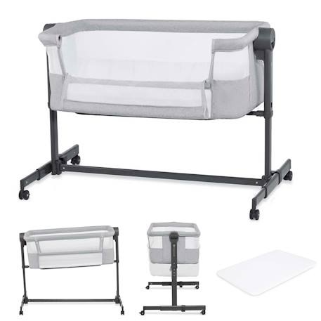 Lit bébé NESTEE UP 2 2 en 1 avec inclinaison du matelas, maille aérée et cadre en acier Beige+Gris 7 - vertbaudet enfant 