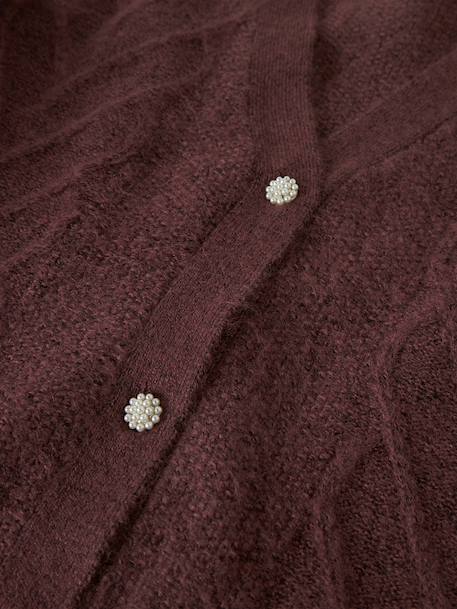 Gilet en maille à boutons perlés fille name it bordeaux 3 - vertbaudet enfant 