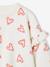 Sweat fille noël coeurs pailletés manches volantées écru+rose poudré 3 - vertbaudet enfant 