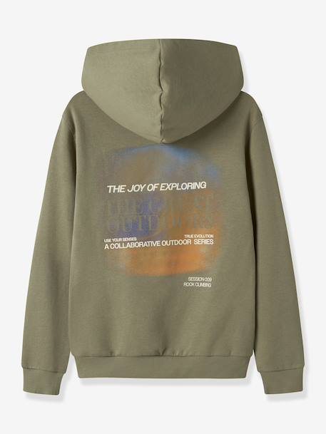 Sweat à capuche garçon avec inscription name it noir+olive 3 - vertbaudet enfant 