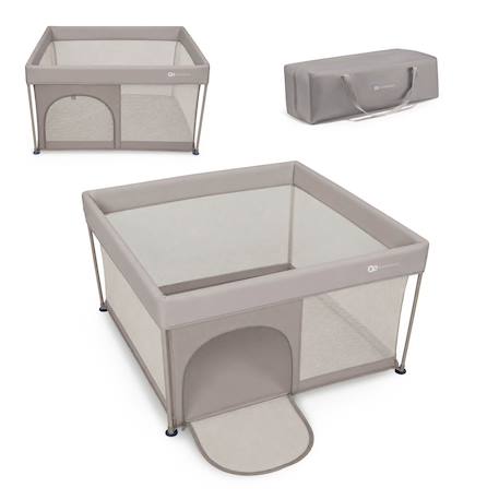 Parc Bébé ZIKI pliable avec entrée latérale zippée, structure en acier et sac de transport inclus pratique Beige 1 - vertbaudet enfant 