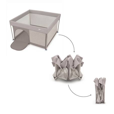 Parc Bébé ZIKI pliable avec entrée latérale zippée, structure en acier et sac de transport inclus pratique Beige 3 - vertbaudet enfant 