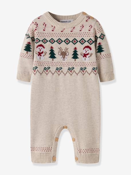 Bébé-Salopette, combinaison-Combinaison de Noël en maille bébé en coton name it