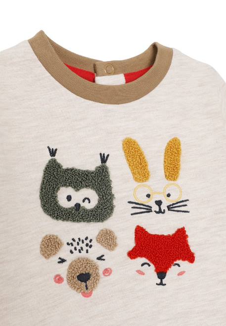 Ensemble pantalon + haut 100% coton bébé garçon Beige chine / sable 2 - vertbaudet enfant 