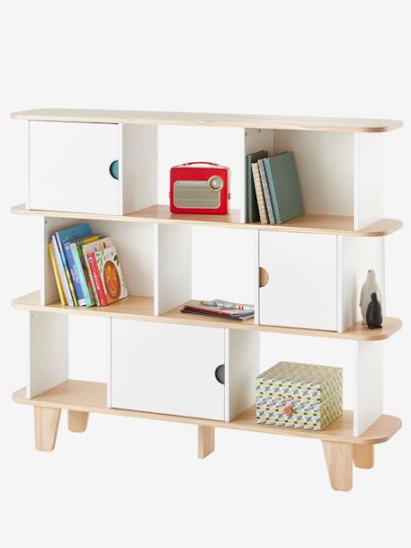 Etagère-bibliothèque SEVENTIES BLANC - BOIS 4 - vertbaudet enfant 