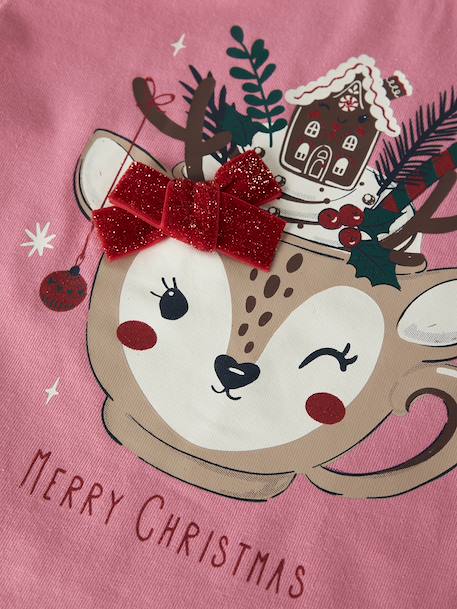 T-shirt de Noël fille à détails pailletés name it bleu foncé+rose bonbon+rouge 6 - vertbaudet enfant 