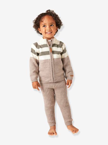 Caleçon long en laine mérinos garçon name it marron chiné 2 - vertbaudet enfant 