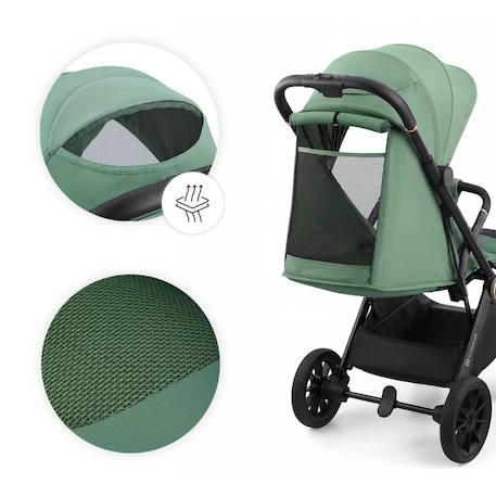 Poussette DAVE pliage automatique à une main, surface de couchage 93 cm, harnais magnétique 22 kg légère Beige+Gris+Marron+Noir 10 - vertbaudet enfant 