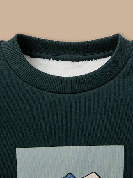Sweat doublé sherpa garçon Marine+Vert anglais 4 - vertbaudet enfant 