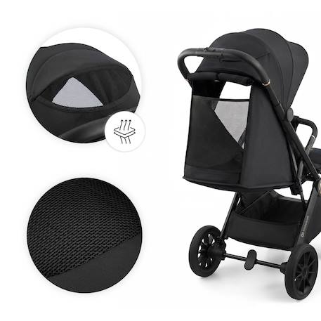 Poussette DAVE pliage automatique à une main, surface de couchage 93 cm, harnais magnétique 22 kg légère Beige+Gris+Marron+Noir 22 - vertbaudet enfant 