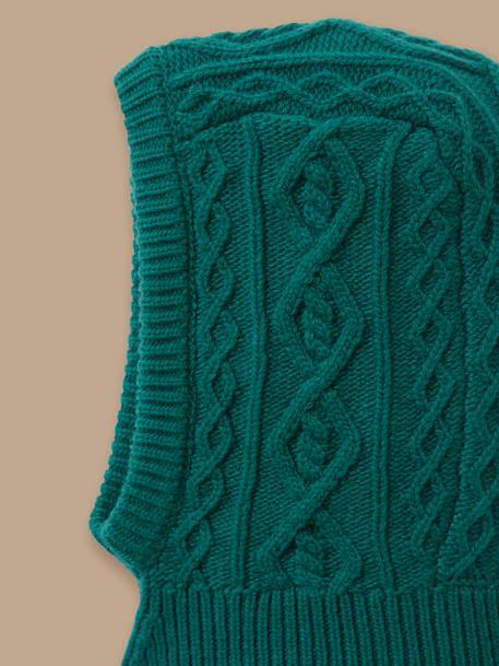 Cagoule torsadée avec laine bébé Vert pin 2 - vertbaudet enfant 