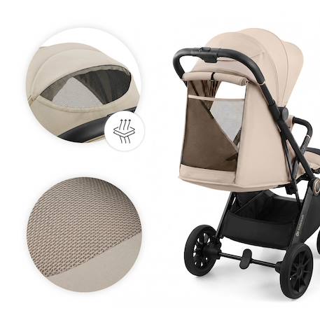 Poussette DAVE pliage automatique à une main, surface de couchage 93 cm, harnais magnétique 22 kg légère Beige+Gris+Marron+Noir 4 - vertbaudet enfant 