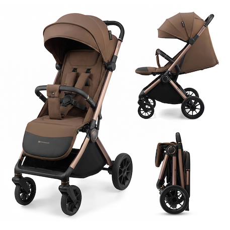 Poussette DAVE pliage automatique à une main, surface de couchage 93 cm, harnais magnétique 22 kg légère Beige+Gris+Marron+Noir 13 - vertbaudet enfant 