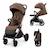 Poussette DAVE pliage automatique à une main, surface de couchage 93 cm, harnais magnétique 22 kg légère Beige+Gris+Marron+Noir 13 - vertbaudet enfant 
