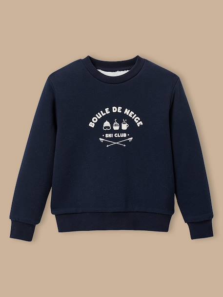 Sweat doublé sherpa garçon Marine+Vert anglais 1 - vertbaudet enfant 