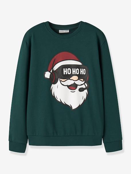 Sweat de Noël garçon name it avoine+bleu foncé+vert foncé 5 - vertbaudet enfant 