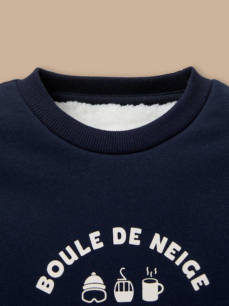 Sweat doublé sherpa garçon Marine+Vert anglais 2 - vertbaudet enfant 