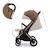Poussette DAVE pliage automatique à une main, surface de couchage 93 cm, harnais magnétique 22 kg légère Beige+Gris+Marron+Noir 15 - vertbaudet enfant 