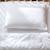 Taie d'oreiller satin de coton bio lavé Blanc craie+Cyprès 1 - vertbaudet enfant 