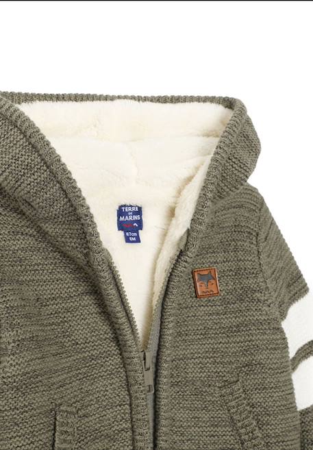 Gilet à capuche bébé garçon Kaki 3 - vertbaudet enfant 