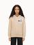 Sweat à capuche en molleton léger graphique Creme 1 - vertbaudet enfant 