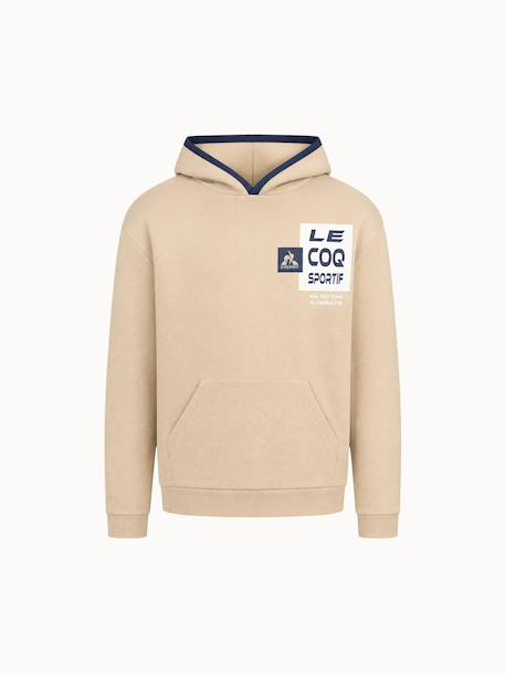 Sweat à capuche en molleton léger graphique Creme 2 - vertbaudet enfant 