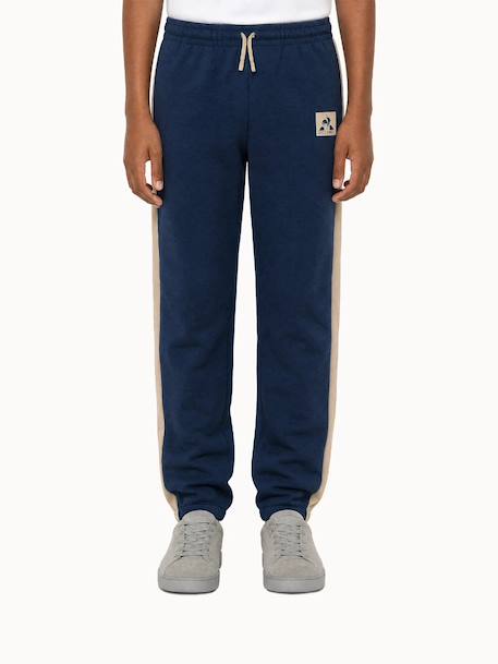 Jogging en molleton léger avec bandes côtés contrastées graphique Blue 1 - vertbaudet enfant 