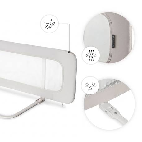 Barrière de Lit GUARD & DREAM Pliable avec Hauteur Réglable, Filet Aéré et Sac de Transport Inclus Beige 3 - vertbaudet enfant 