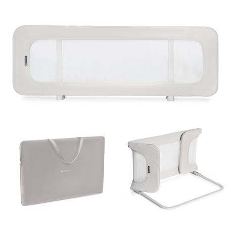 Barrière de Lit GUARD & DREAM Pliable avec Hauteur Réglable, Filet Aéré et Sac de Transport Inclus Beige 1 - vertbaudet enfant 