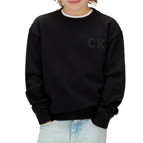 Sweat garçon relaxed crewneck Noir 2 - vertbaudet enfant 