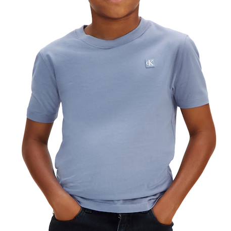 T-shirt garçon mono mini badge Bleu 1 - vertbaudet enfant 