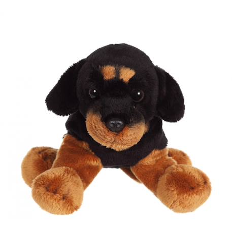 Peluche - peluche floppipup rottweiler - 22 cm Noir 4 - vertbaudet enfant 