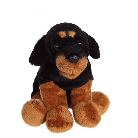 Peluche - peluche floppipup rottweiler - 22 cm Noir 2 - vertbaudet enfant 
