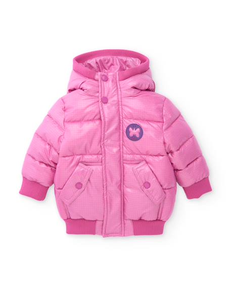 Doudoune fille matelassée à capuche et poches latérales Rose 2 - vertbaudet enfant 