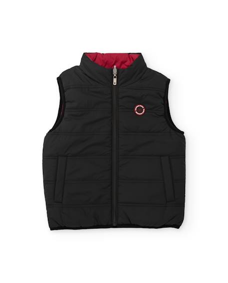 Veste sans manche garçon matelassé avec fermeture éclair et réversible Noir 2 - vertbaudet enfant 