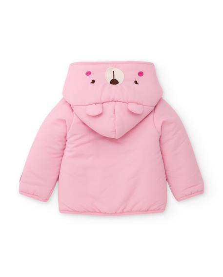 Manteau en tissu plat pour bébé avec capuche à oreilles Rose 2 - vertbaudet enfant 