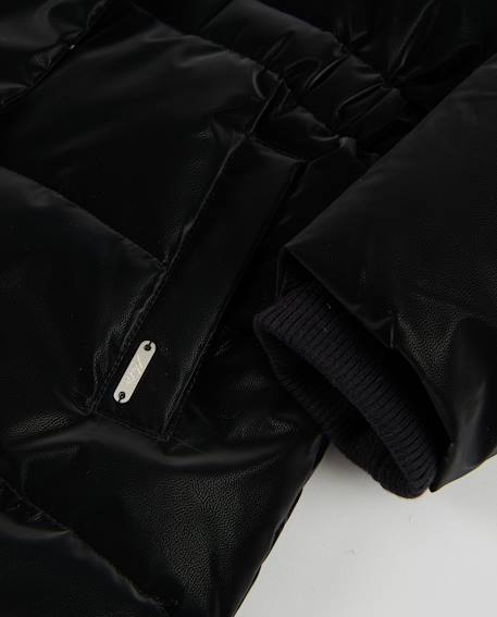 Manteau fille matelassé avec capuche ajustable et poches zippées Noir 6 - vertbaudet enfant 