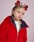 Manteau en fausse fourrure pour fille avec motif cœurs et fermeture zippée Rouge 1 - vertbaudet enfant 