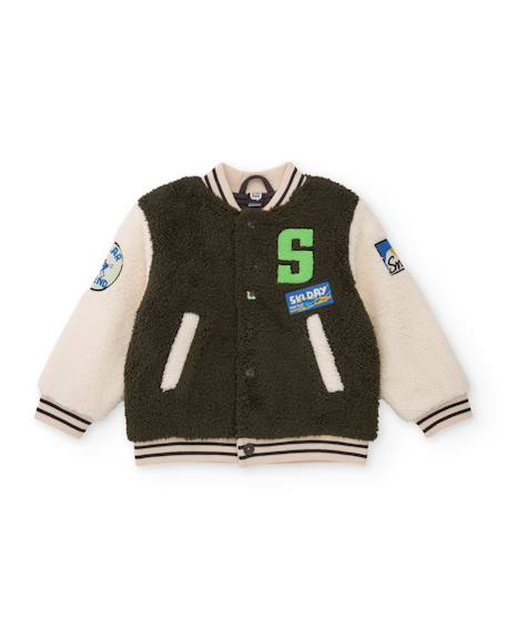 Veste en laine pour garçon avec patchs décoratifs Vert 1 - vertbaudet enfant 